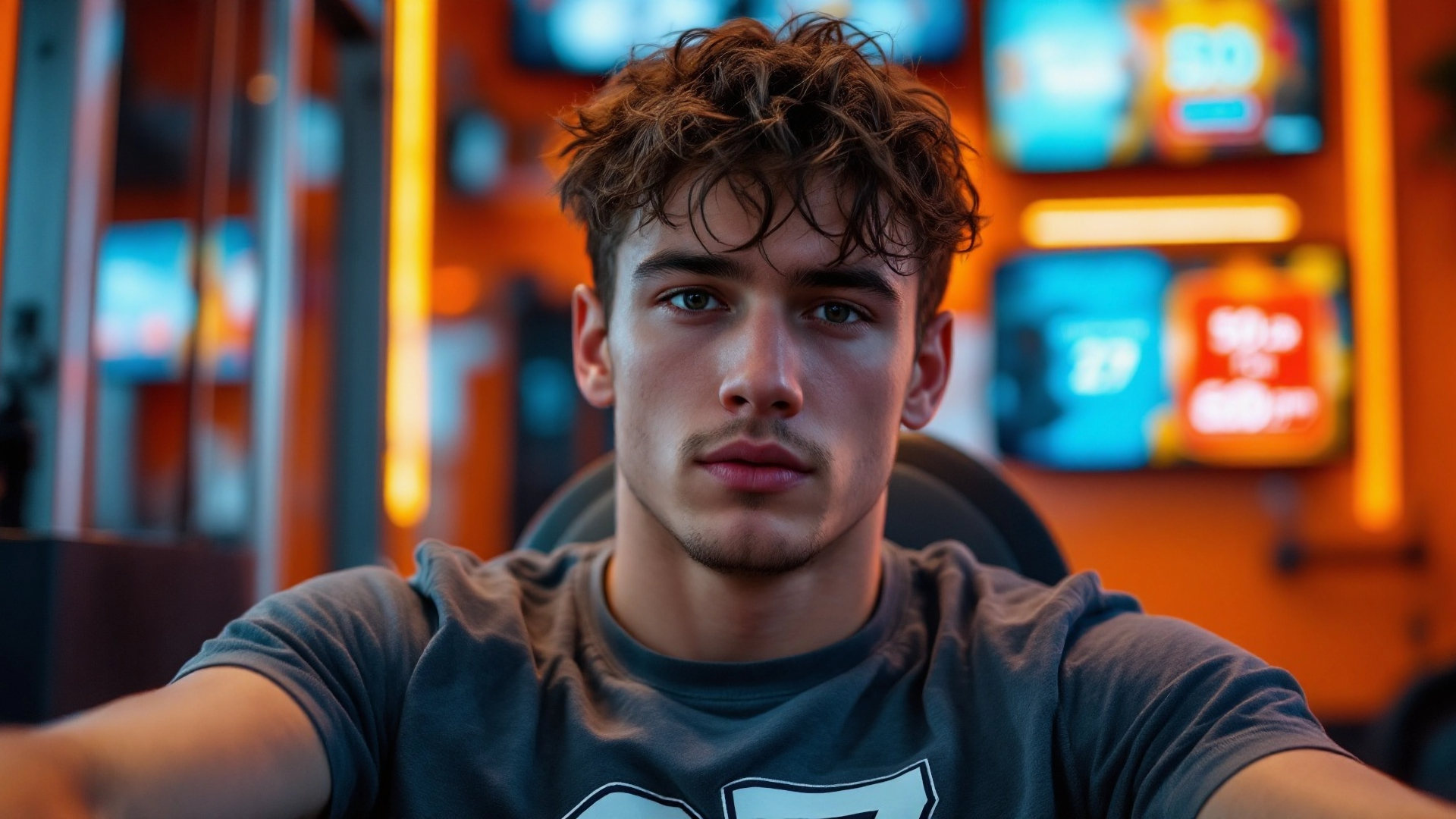 Hombre joven con una alta receptividad a los anuncios visualizados en un gimnasio asociado a WellNets